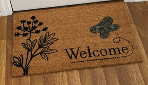 Bumble Bee Applique Welcome Mat, 18 x 28 Inches