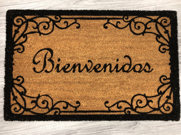 Bienvenidos with Printed Wrought Iron Inspired Border